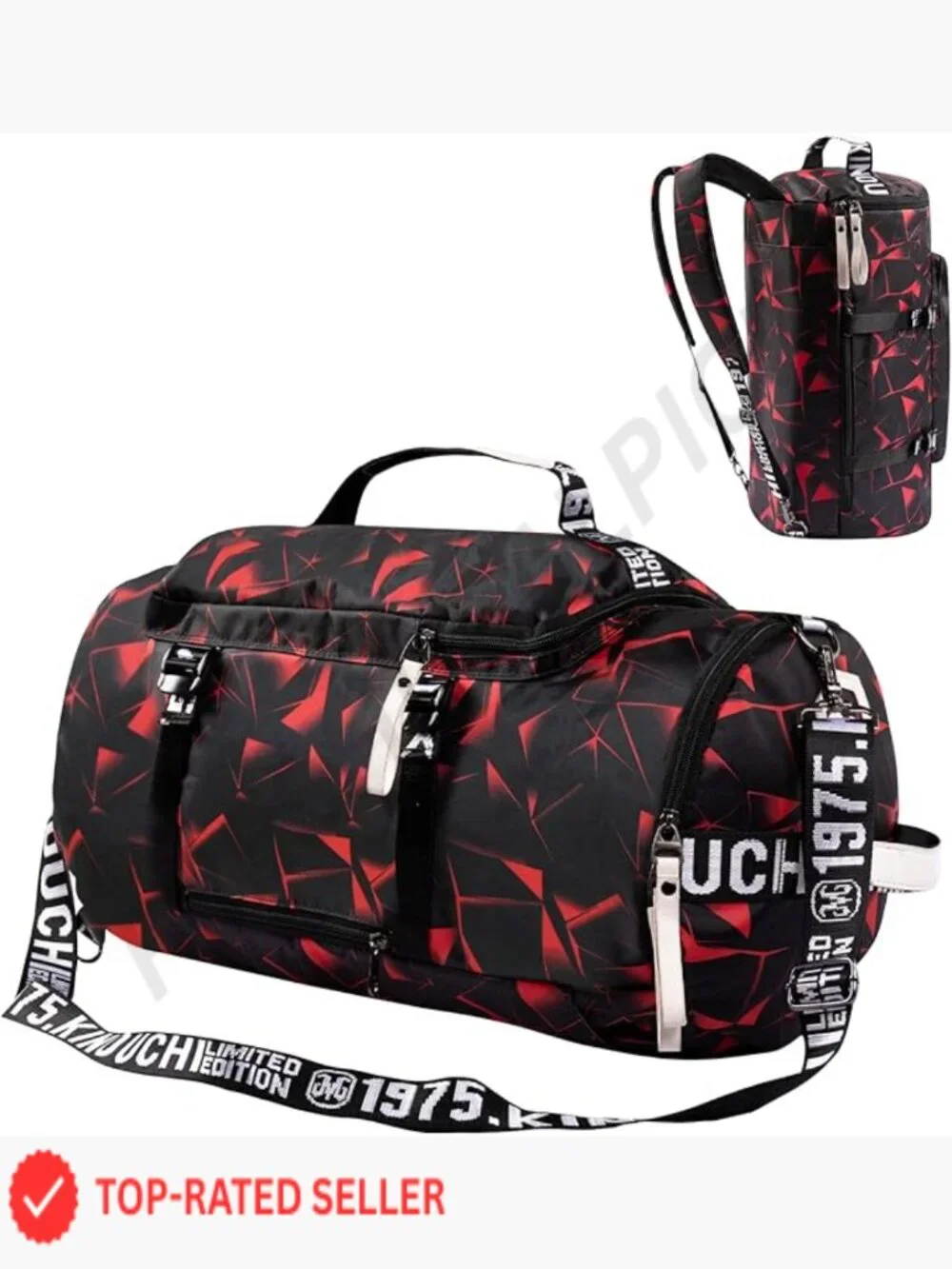 40L Sport Gym Backpack Duffle Weekender Travel Bag Water-Resistant Casual